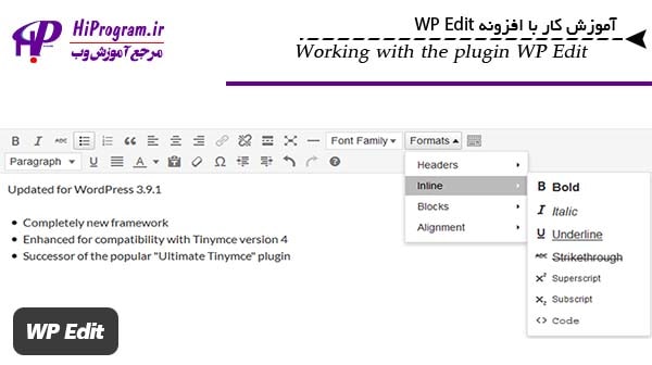 آموزش کار با افزونه WP Edit